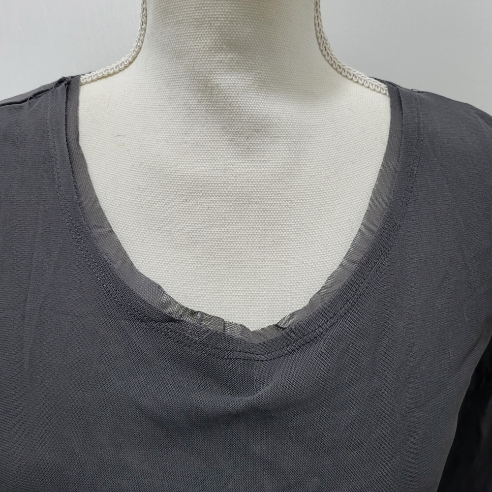 Beulah Basic Gray Mesh Long Sleeve Medium/ Large … - image 5